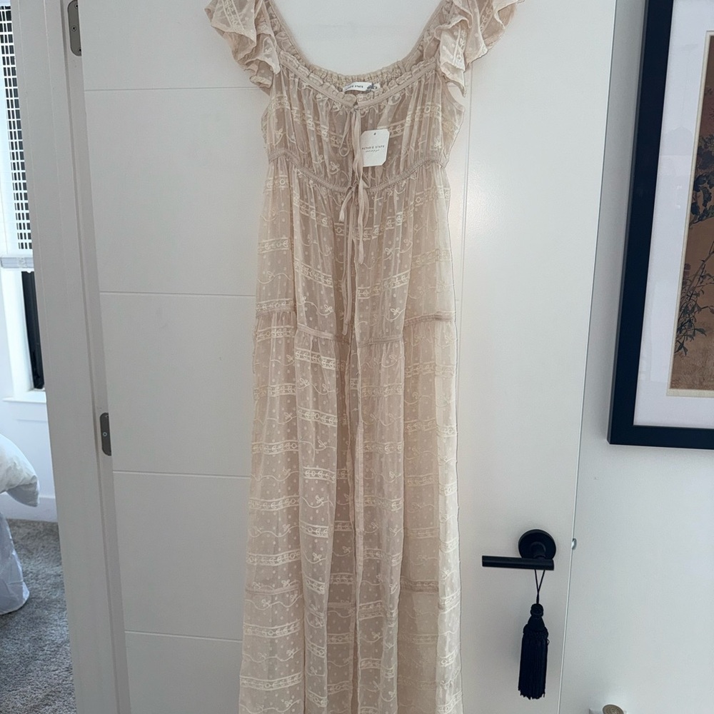 Altar'd State Cream Lace Maxi Top